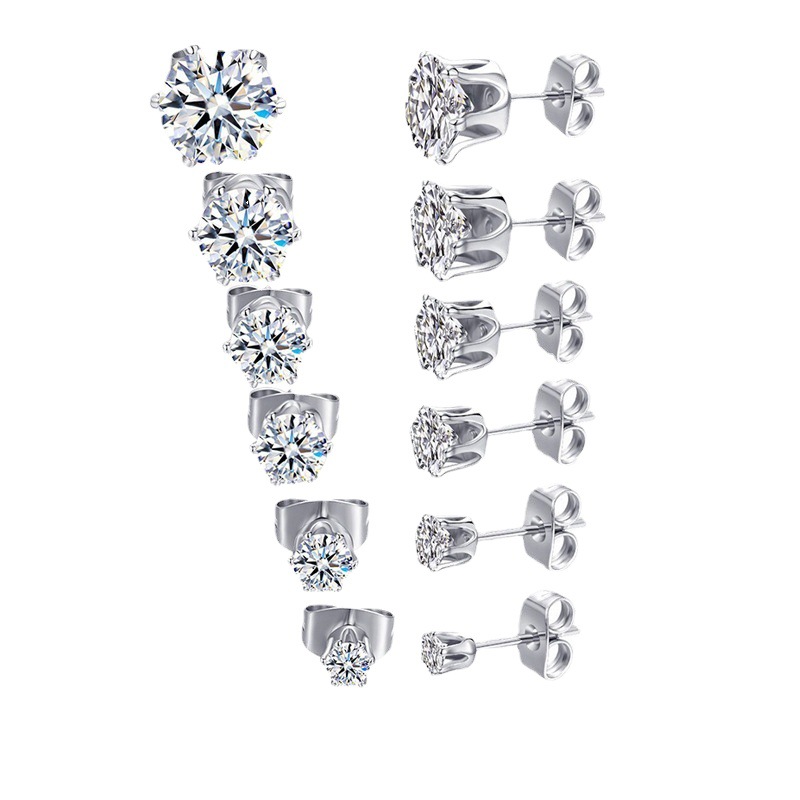 Stainless Steel Ear Stud with CZ