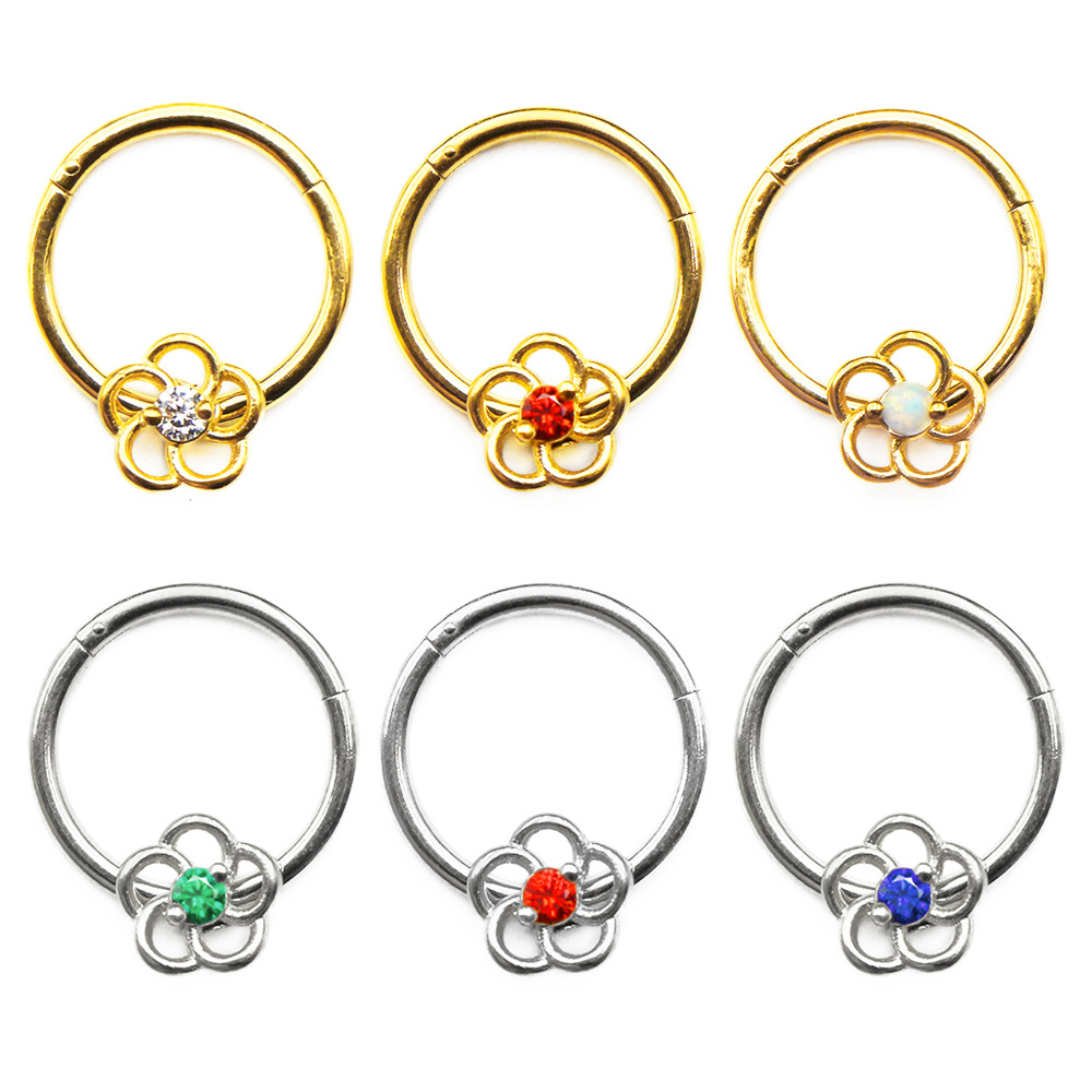 Hinged Segment Ring with Flower