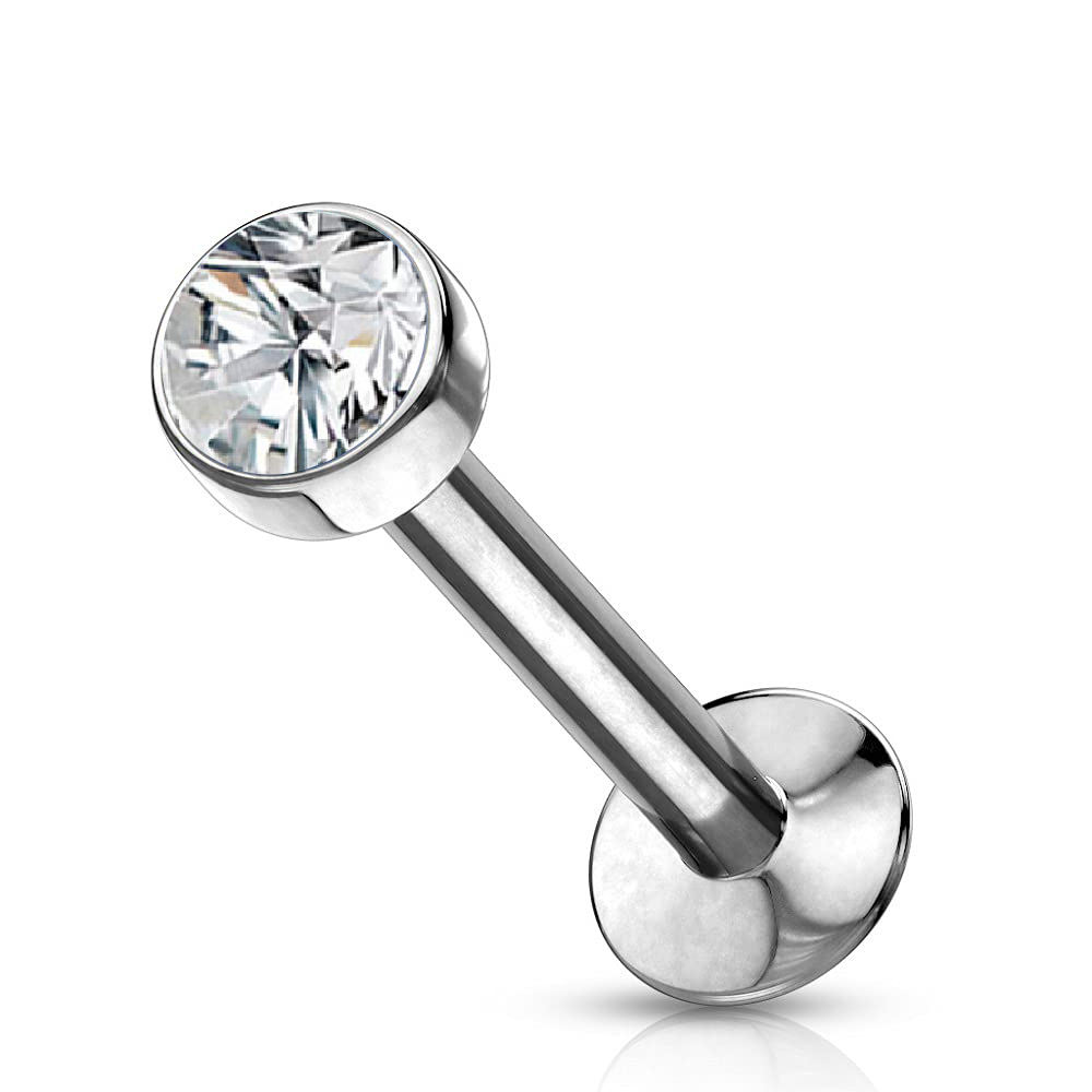 Threadless Ear Stud with CZ