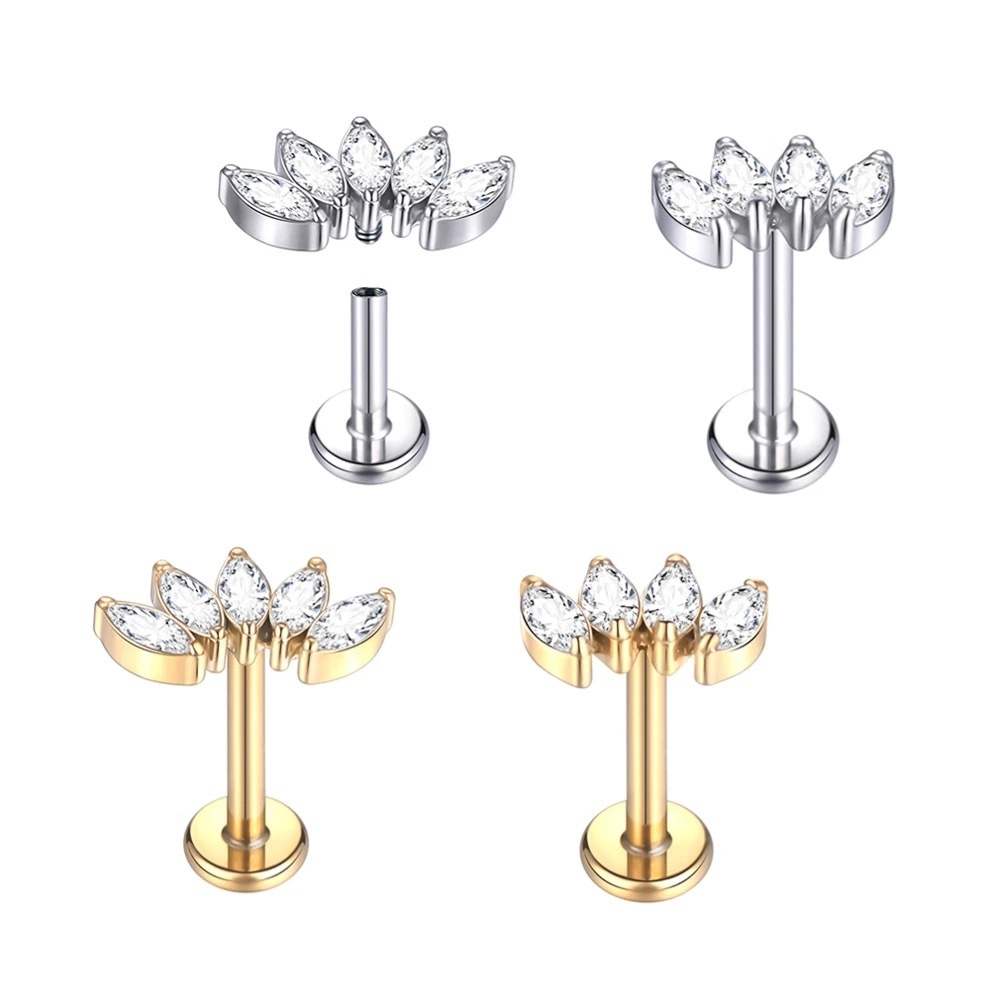 Lip and Ear Stud with Marquise