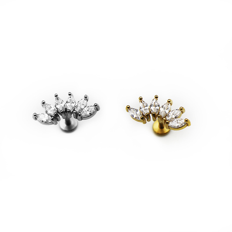 Labret Stud with 6 Marquises