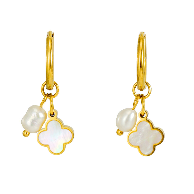 Ear Huggies with Pearl and Shell