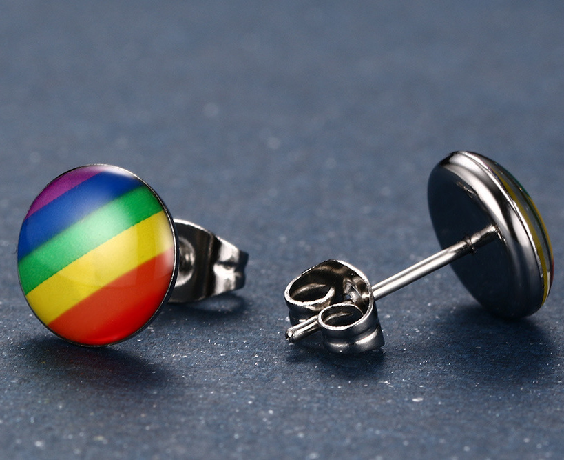 316L Stainless Steel Rainbow Ear Stud(图1)