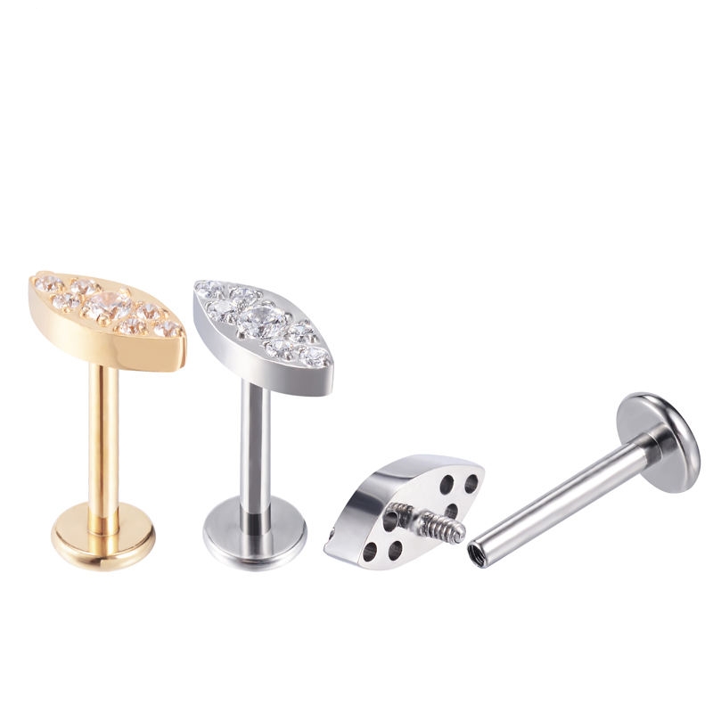 Ear and Lip Stud with CZ(图1)