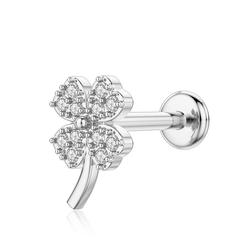 Labret and Ear Stud with CZ Top(图1)
