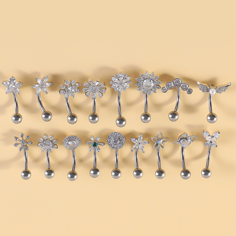 Belly Button Bar with Flower(图1)