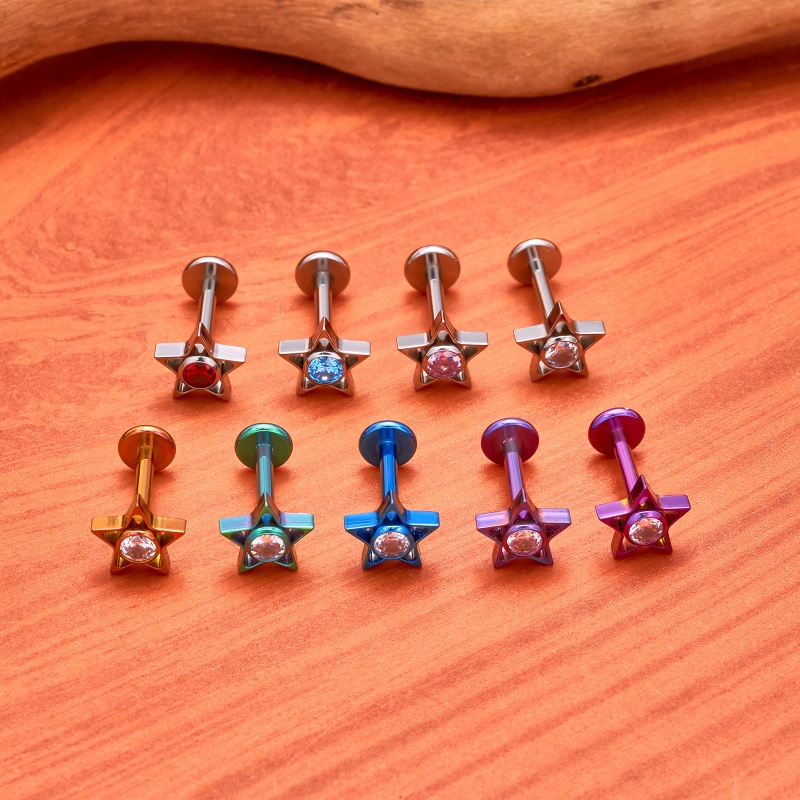 Chic Piercing Stud with Star Top(图1)