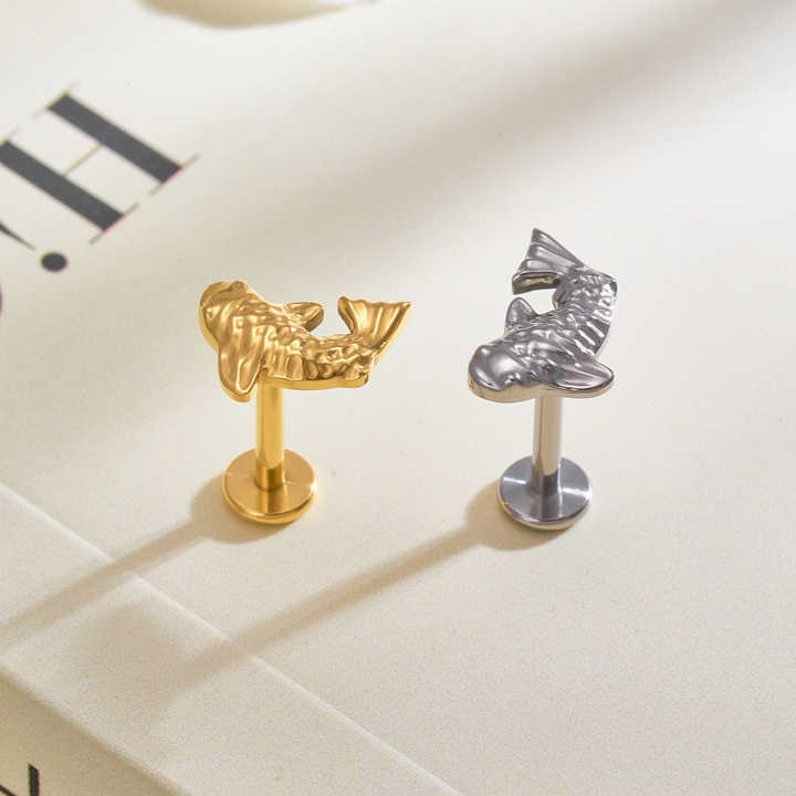 Labret and Ear Stud with Fish Top(图1)