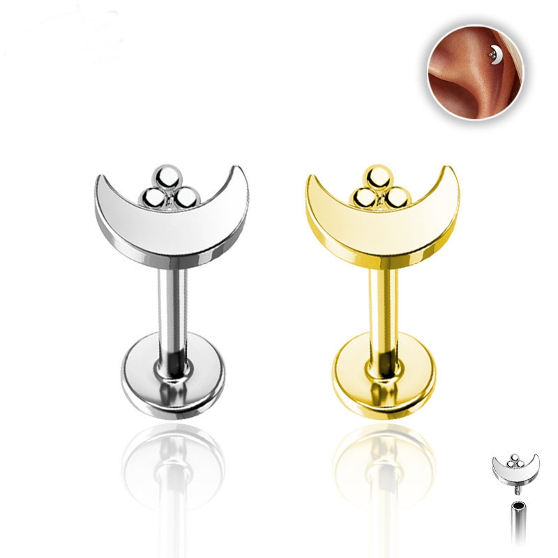 Ear Stud with Moon Top(图1)